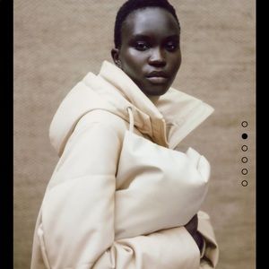 Zara leather puffer coat